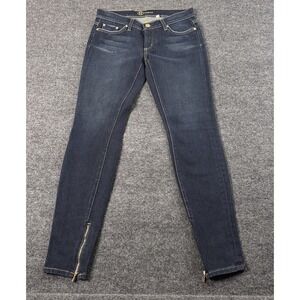 Bebe Skinny Ankle Dark Blue Zipper On The Ankle Size 28 EUC